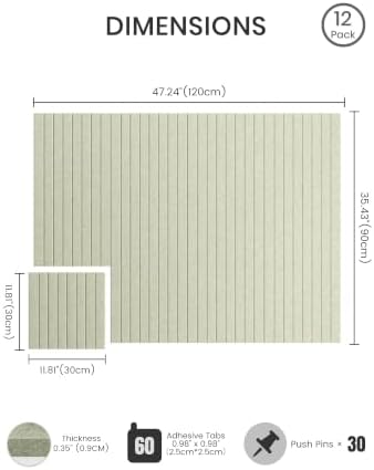 Bumusty 48"x 36" Large Felt Bulletin Board Tiles - Image 2