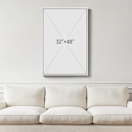 Large Framed Blue Gold Abstract Wall Art, Vertical 1 Piece 32x48 In - Image 3