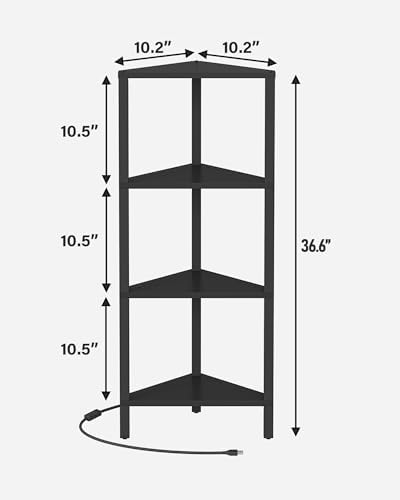 TUTOTAK Corner Shelf, 4-Tier Corner Bookshelf - Image 2