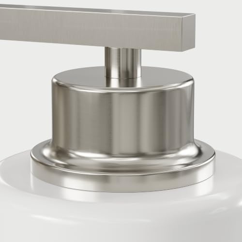 Wireless Battery Operated Wall Sconce Set of Two, Modern White Glass Nickel - Image 5