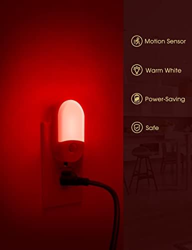 L LOHAS LED Red Night Light, Motion Sensor Night Light, Sleep Aid Red - Image 7