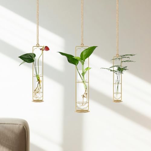 MIPON Metal Hanging Plant Propagation Station, 3 Size Glass Test Tube - Image 3