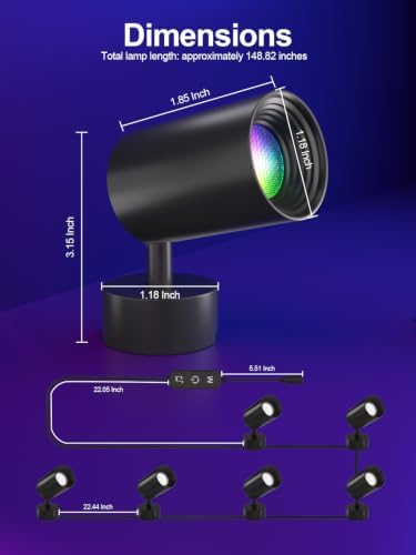Tyute RGB Spotlight Indoor, Color Changing LED Uplighting Accent Spot Light - Image 6
