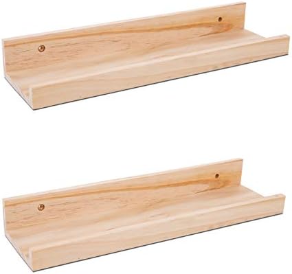 AZSKY Picture Ledge Shelf, Small Floating Shelves Set of 2, 16 Inches Nursery by AZSKYMakeyourlifebetter