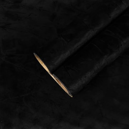 CHIHUT Black Self Adhesive Velvet Fabric Roll 12”x472” Creased Velvet Peel and by CHIHUT