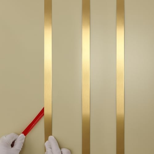 Gold Metalized Brushed Finish Molding Trim, Peel and Stick Strip by Taaizau
