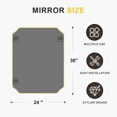 Gold Vanity Bathroom Mirror - Image 2