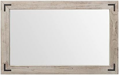 YOSHOOT Rustic Wooden Framed Wall Mirror, Natural Wood Bathroom Vanity Mirror - Image 3