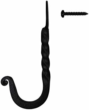 Renovators Supply Manufacturing Twisted Single Wall Hook, Wrought Iron Black by RenovatorsSupplyManufacturing