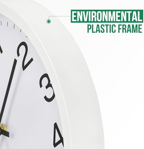Wall Clock Modern Simple Style Round Plastic Decor Clock Non-Ticking Silent - Image 4