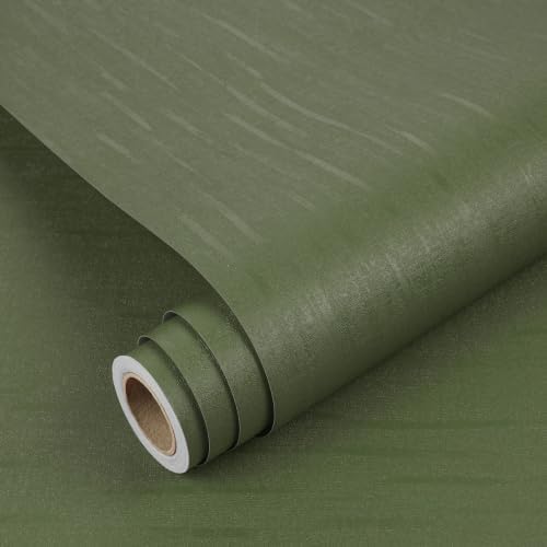 Faux Green Grasscloth Peel and Stick Wallpaper Textured Green Contact Paper by Yenhome