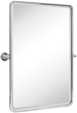 TEHOME Chrome Pivot Rectangle Bathroom Vanity Mirrror Farmhouse Tiltable by TEHOME