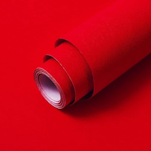 Red Peel and Stick Self Adhesive Wallpaper Countertop Contact Paper by Abyssaly