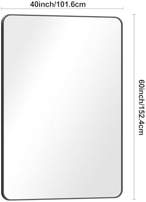BONEWEI Black Bathroom Mirror, 60x40 inch Wall Mirror - Image 7