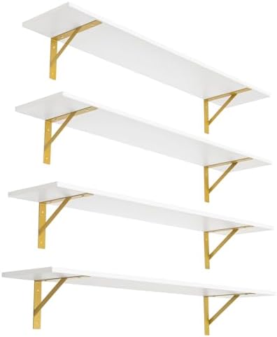 DINZI LVJ Long Wall Shelves, 47.3Inch Wooden Wall Mounted Shelves by DINZILVJ