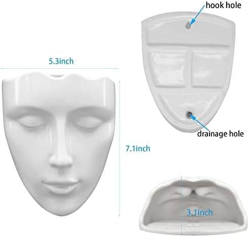 Face Vase, Ceramic Female Form Vase, Modern Sculpture White Planter Pot - Image 3