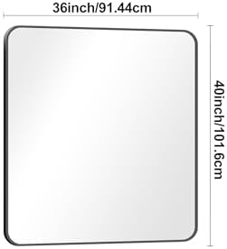 BONEWEI 36x40 inch Bathroom Mirror, Wall Mounted Bathroom Frame Vanity Mirror - Image 7