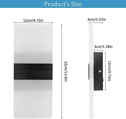 Lightess Modern Wall Sconce Black 12W Dimmable - Image 5