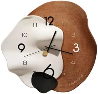 Ergocar Wall Clock, Art Deco Without Ticking Sounds Modern Crystal Porcelain by Ergocar