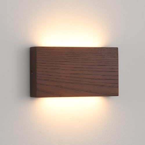 Modern LED Wall Sconce, Linear Wood LED Wall Mounted Lamps, Minimalist Up Down by Yisdesign