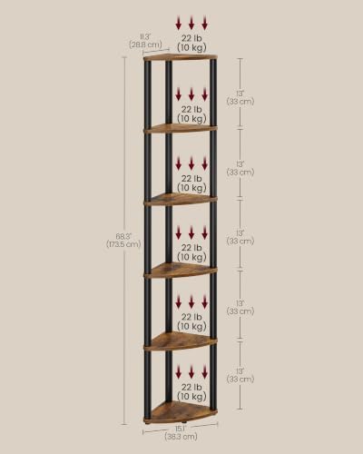 VASAGLE Superfast Toolless Assembly 6-Tier Corner Shelf - Image 3