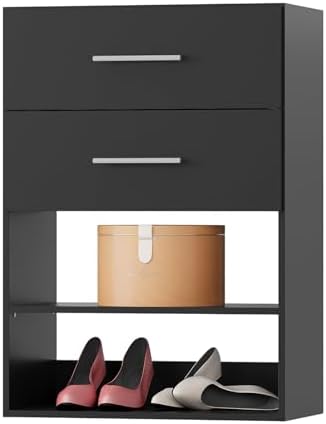 2 Drawer Short Tower Closet Unit, Modular Closet System, Wood Closet System by Unknown