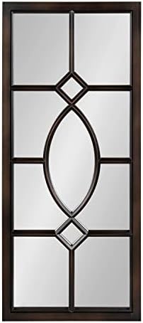 Kate and Laurel Cassat Window Wall Accent Mirror, Dark Bronze, Rustic - Image 2