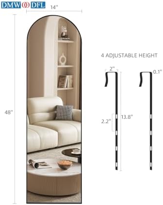 DMWOODFL Over The Door Full Length Arched Mirror - Image 2