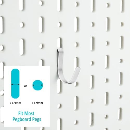 Pegboard J Hooks Silver 80pcs Peg Board Metal Tool Hangers - Image 6