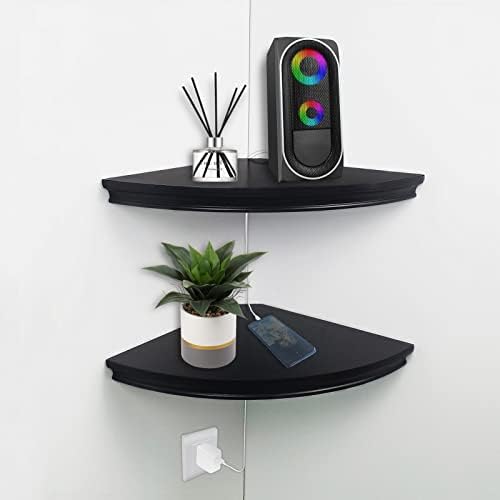 Floating Corner Wall Shelves Radial Wood Mounted Display Shelf by NiHaoDecor