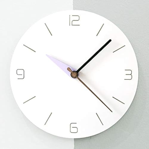 Stephanie Imports Modern Minimalist White & Pastel Purple Silent Wall Clock by StephanieImports