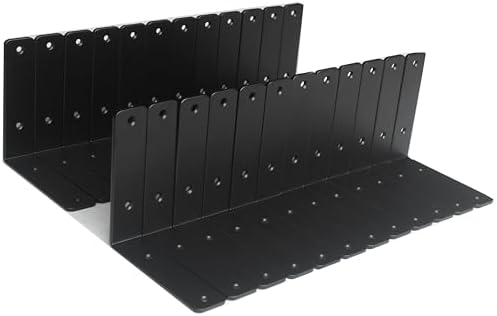 32 Pack - L 6" x H 6" x W1.5, 5mm Thick Black L Shelf Bracket, Iron Shelf by MHMYDZ