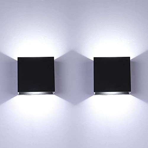 Lightess Mini Black Metal 10W Cool White Up Down LED Wall Sconce 2 Pack by LIGHTESS