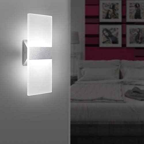 ChangM Modern LED Acrylic Wall Sconce 12W Cool White 6000K Up Down Lamp - Image 2