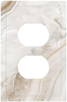 Outlet Covers Beige Marble Pattern 1 Gang Duplex Light Switch Cover Electrical by Lightswitchcovers