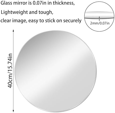 16'' Round Glass Mirror for Wall Decor, Frameless Circle Wall Mirror - Image 3