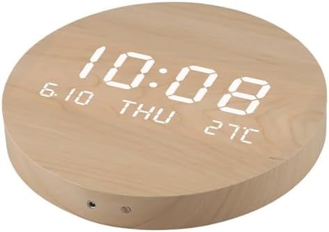 Wooden Silent Non-Ticking Wall Clock, Wood Moon Cordless Aesthetic Modern Alarm - Image 3