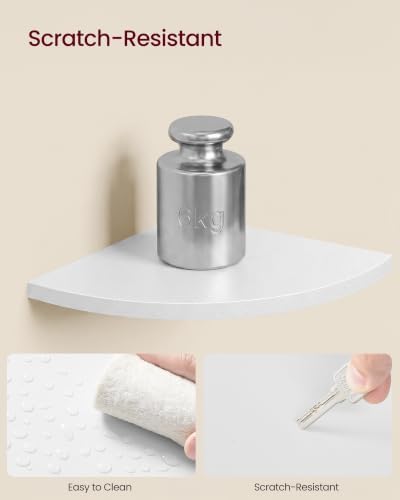 VASAGLE Floating Corner Shelves, 7.8 x 7.8 x 0.5 Inches - Image 4