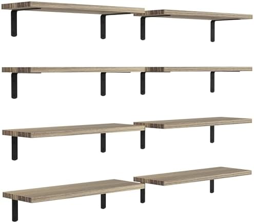 DOLLFIO Floating Wall Shelves, Decor & Storage, Rustic Brown by DOLLFIO