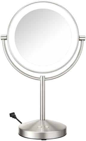 Conair LED Vanity Mirror, Double-Sided, 10x Magnification, Satin Nickel by conair