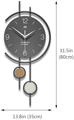 Vertical Minimalist Geometric Metal Silent Wall Clock - Image 7