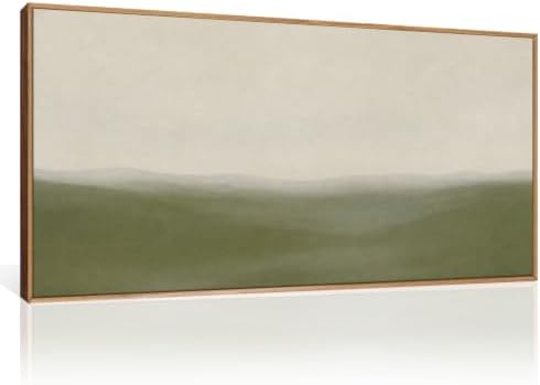 Aryroi Sage Green Abstract Landscape Framed Canvas Wall Art Set, Watercolor by Aryroi