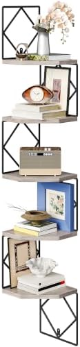 CHOEZON 5-Tier Corner Shelf, Floating Shelf, Wall-Mounted Storage Shelf by Choezon