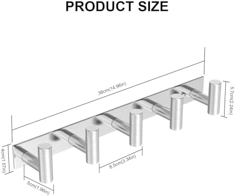 VAEHOLD Silvery Hat and Coat Wall Mount Rack - Image 4