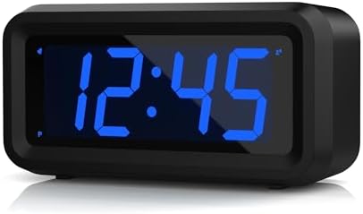 KWANWA Small Digital Alarm Clock, 1.2inch Dark Blue LED Digits, Adjustable by KWANWA
