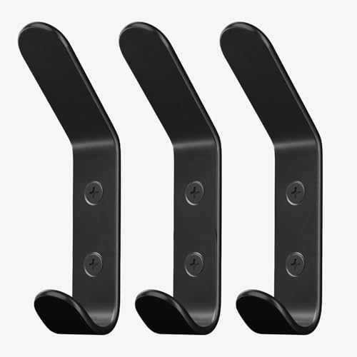 Homeforia Black Wall Coat Hooks, High-End Metal, Heavy Duty by Homeforia