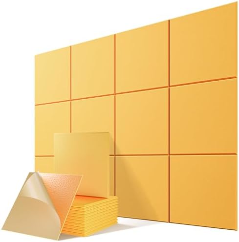 12 Pack Self-Adhesive Sound Proof Foam Panels by Lebenforce