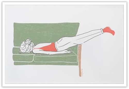 Modern Female Portrait Canvas Wall Art A Decadent Woman Rest Posters Wall Art by Unknown