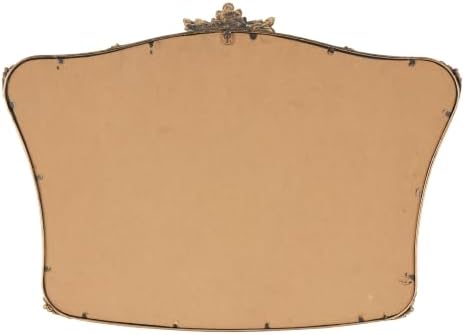 Deco 79 Metal Floral Room Wall Mirror Orante Antique Curved Entryway Mirror - Image 6