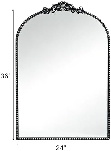 ZIYOO Vintage Baroque Arched Wall Mirror 36"x24" - Image 6